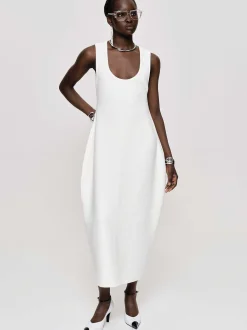 Clothing-Source Unknown Adua Vase Midi Dress, White
