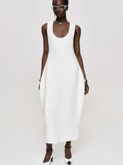 Clothing-Source Unknown Adua Vase Midi Dress, White