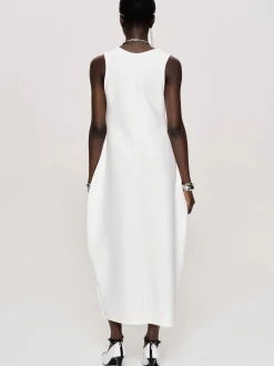 Clothing-Source Unknown Adua Vase Midi Dress, White