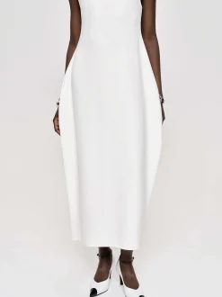 Dresses-Source Unknown Adua Vase Midi Dress, White