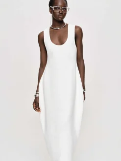 Dresses-Source Unknown Adua Vase Midi Dress, White