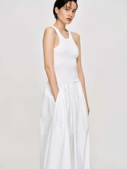 Clothing-Source Unknown Amal Drop Waist Racer Tank Dress, White