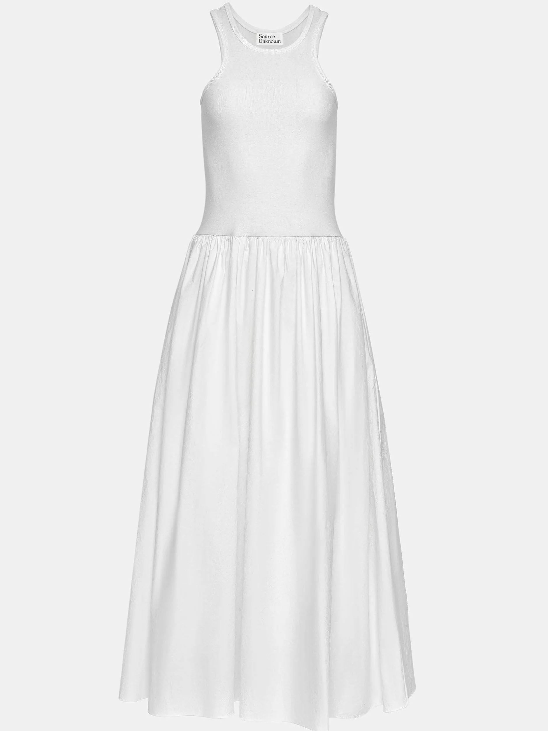 Dresses-Source Unknown Amal Drop Waist Racer Tank Dress, White