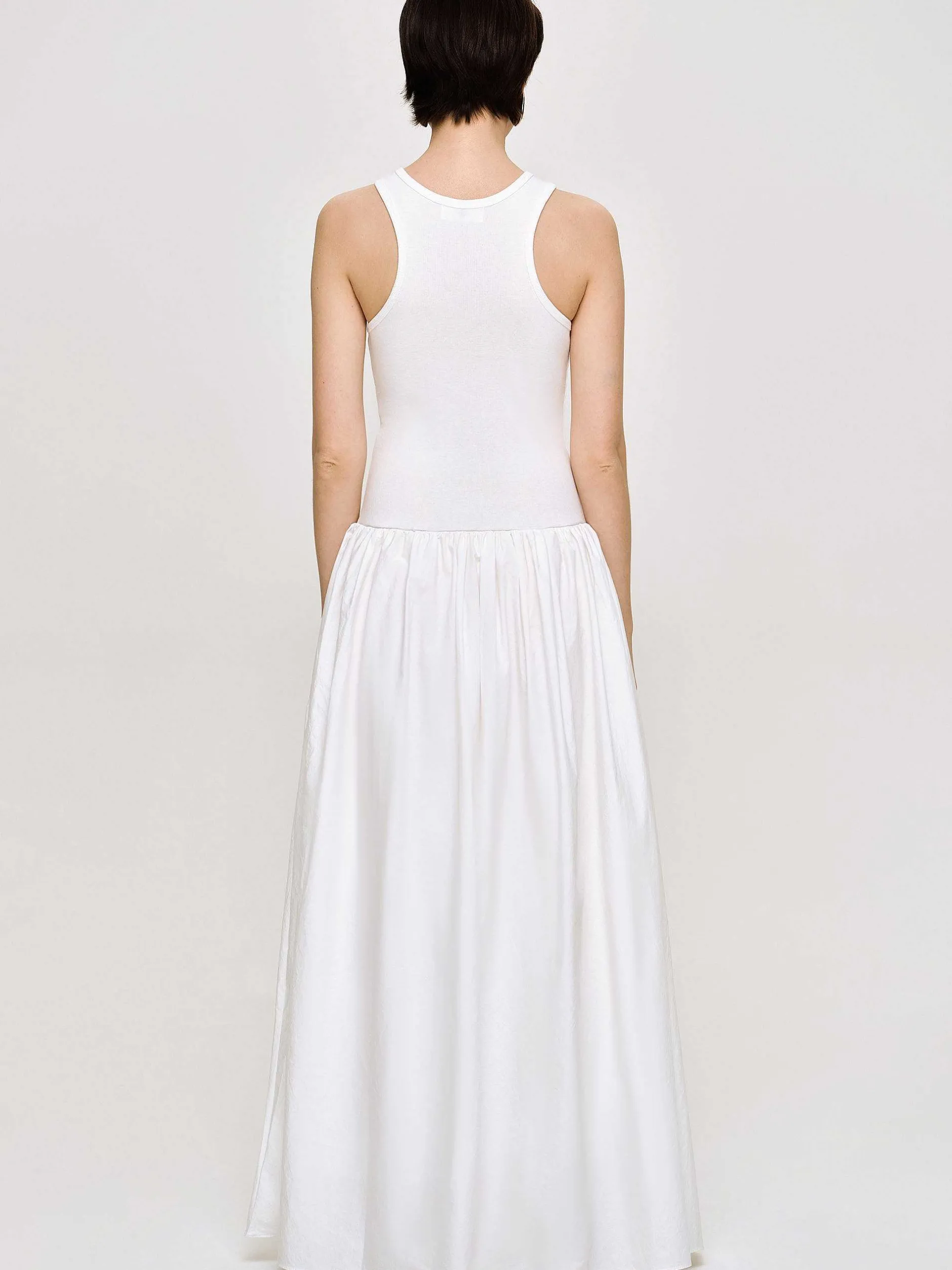 Dresses-Source Unknown Amal Drop Waist Racer Tank Dress, White