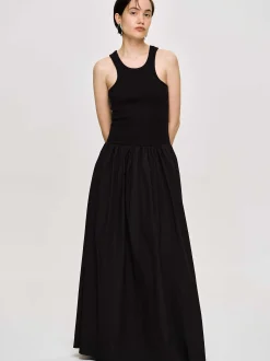 Clothing-Source Unknown Amal Drop Waist Racer Tank Dress, Black