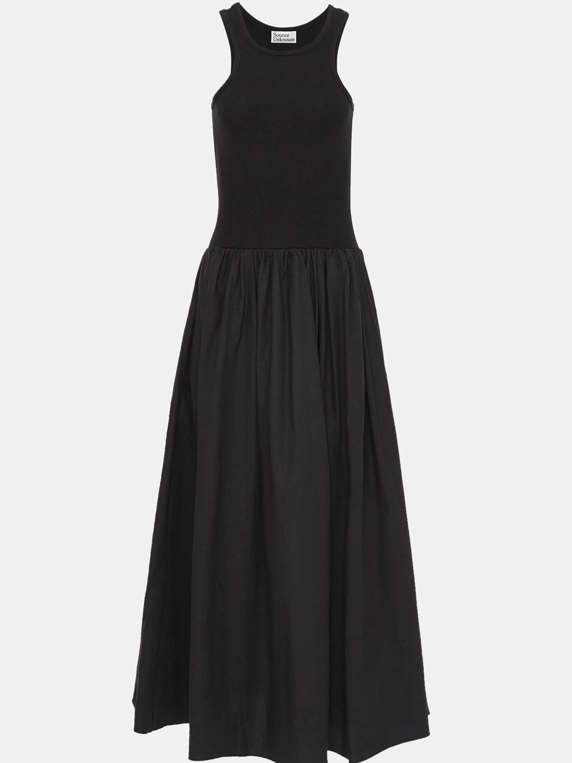 Clothing-Source Unknown Amal Drop Waist Racer Tank Dress, Black