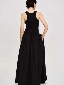Clothing-Source Unknown Amal Drop Waist Racer Tank Dress, Black