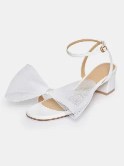 Shoes & Bags-Source Unknown Apogeo Tulle Bow Sandals, White