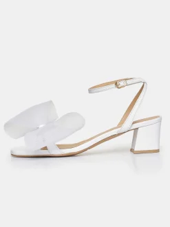 Shoes & Bags-Source Unknown Apogeo Tulle Bow Sandals, White