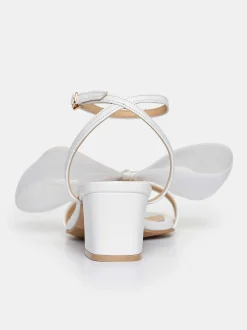 Shoes & Bags-Source Unknown Apogeo Tulle Bow Sandals, White