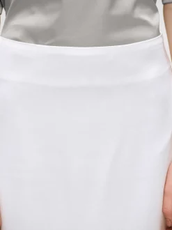 Clothing-Source Unknown Applique Satin Skirt, White