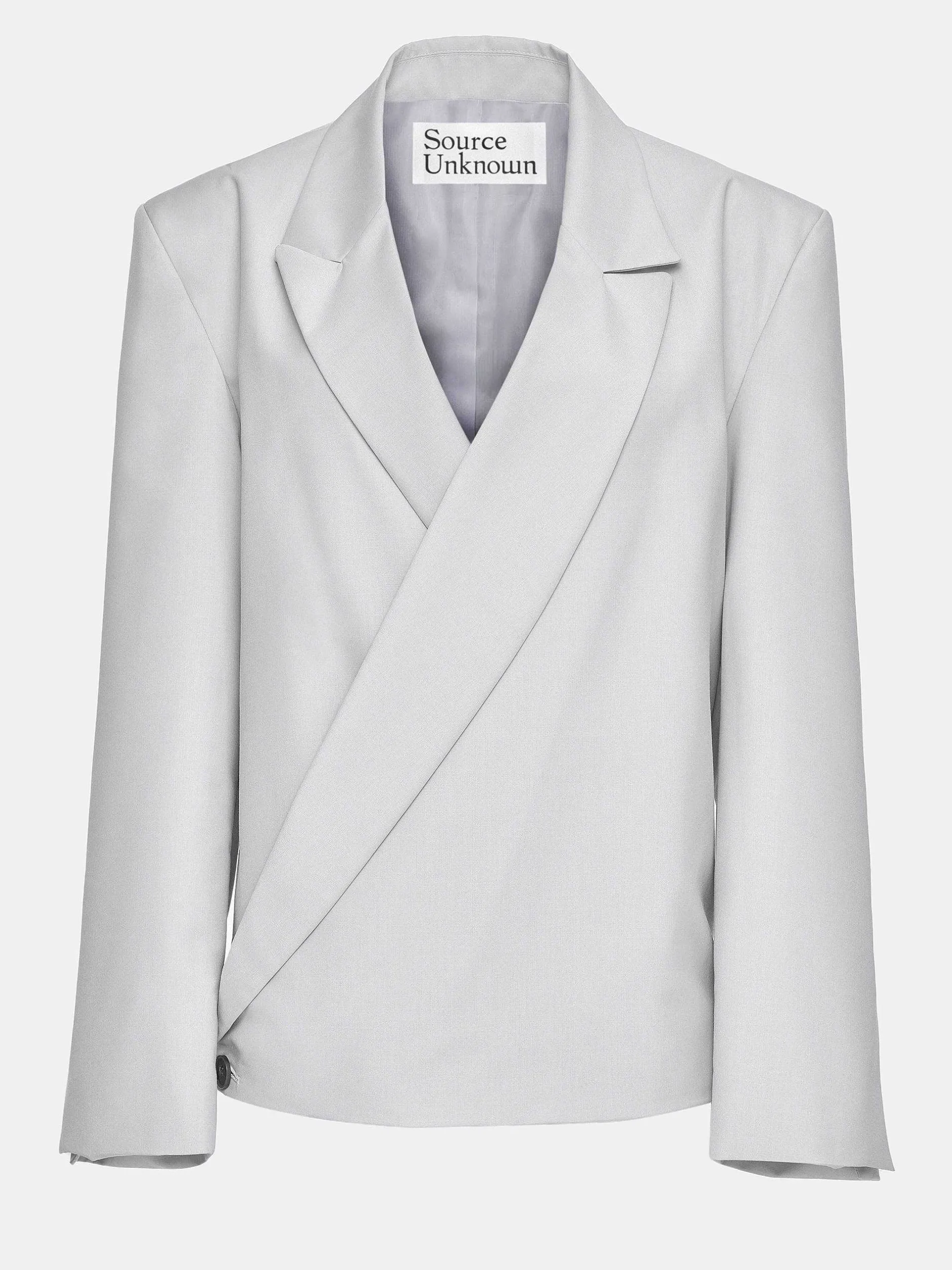 Accessories-Source Unknown Baia Boxy Wrap Blazer, Gainsboro Grey