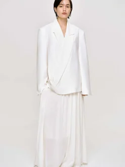 Accessories-Source Unknown Baia Boxy Wrap Blazer, White
