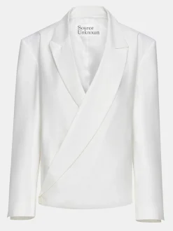 Accessories-Source Unknown Baia Boxy Wrap Blazer, White