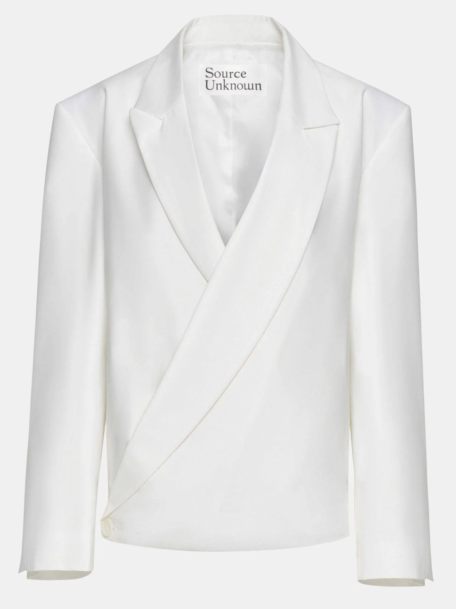 Accessories-Source Unknown Baia Boxy Wrap Blazer, White