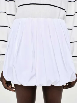 Bottoms-Source Unknown Balloon Miniskirt, White