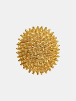 Accessories-Source Unknown Beaded Ball Earrings, Gold
