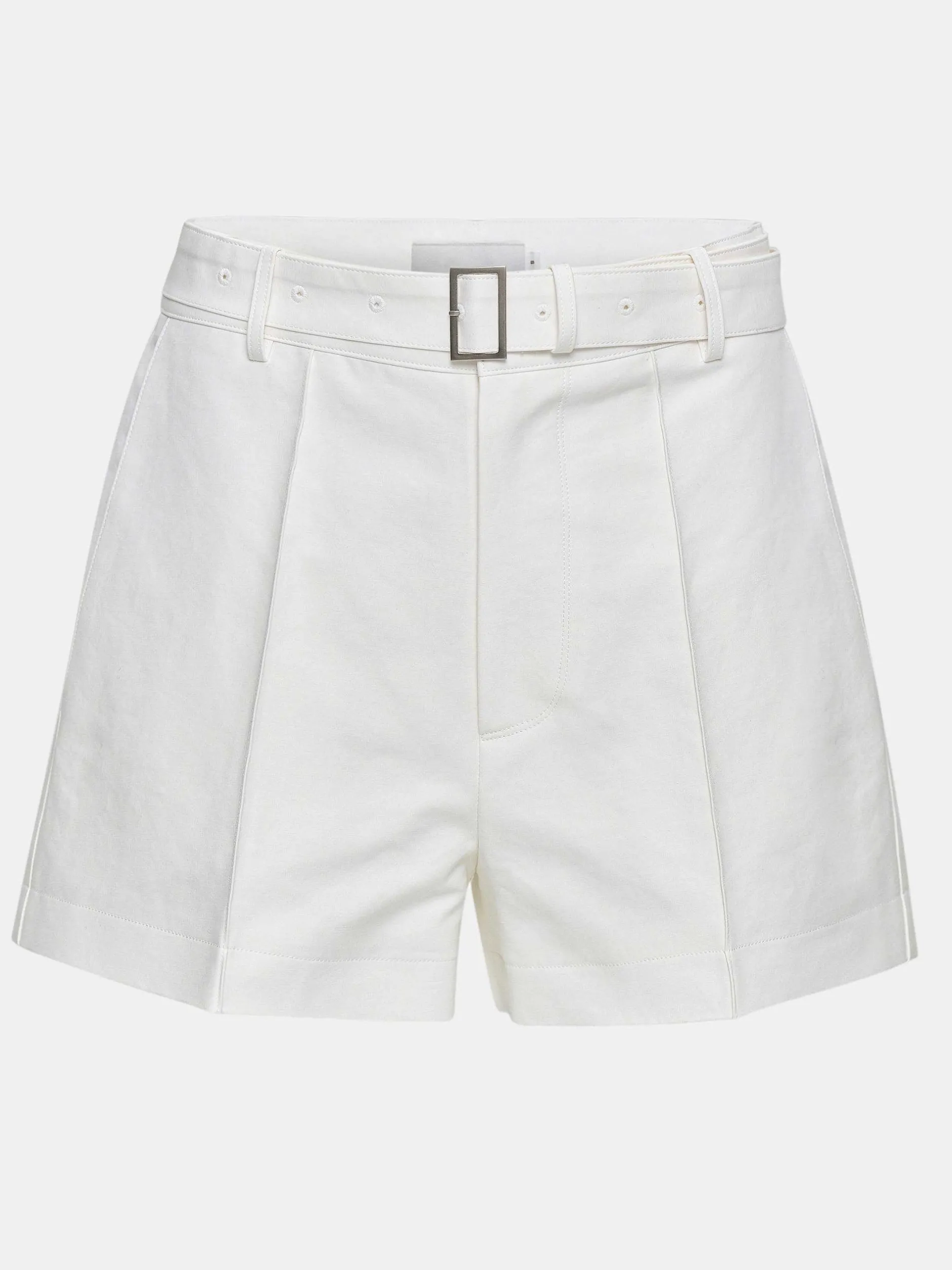 Bottoms-Source Unknown Belted Wide Shorts, White