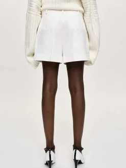 Bottoms-Source Unknown Belted Wide Shorts, White