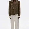Accessories-Source Unknown Bianca Faux Leather Biker Jacket, Washed Brown