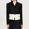 Accessories-Source Unknown Bicolor Blazer, Black/Ivory