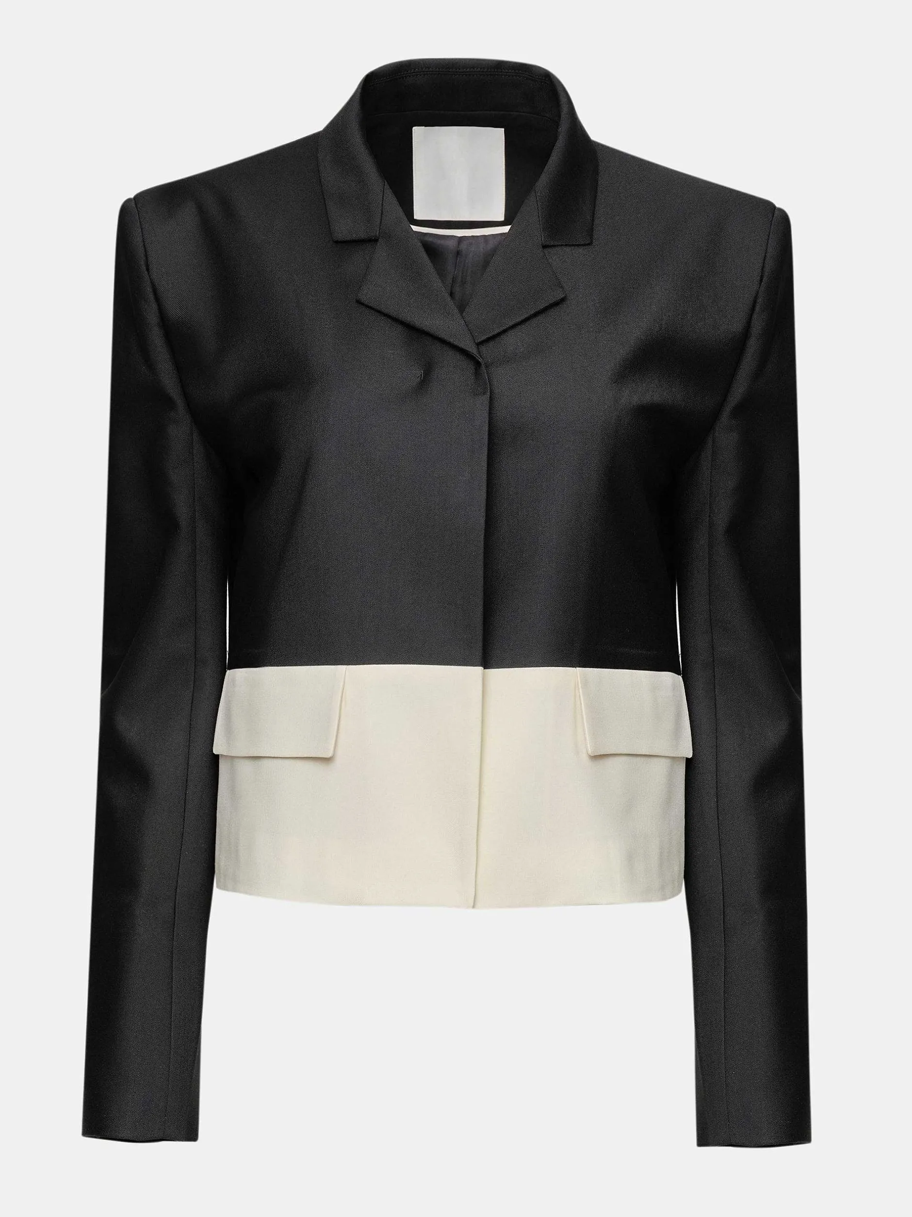 Accessories-Source Unknown Bicolor Blazer, Black/Ivory