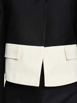 Accessories-Source Unknown Bicolor Blazer, Black/Ivory