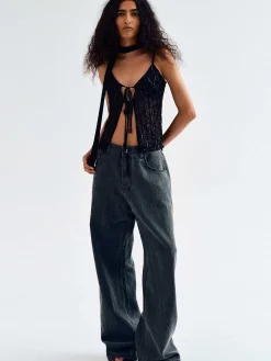 Denim-Source Unknown Boyfriend Pigment Jeans, Sharkskin