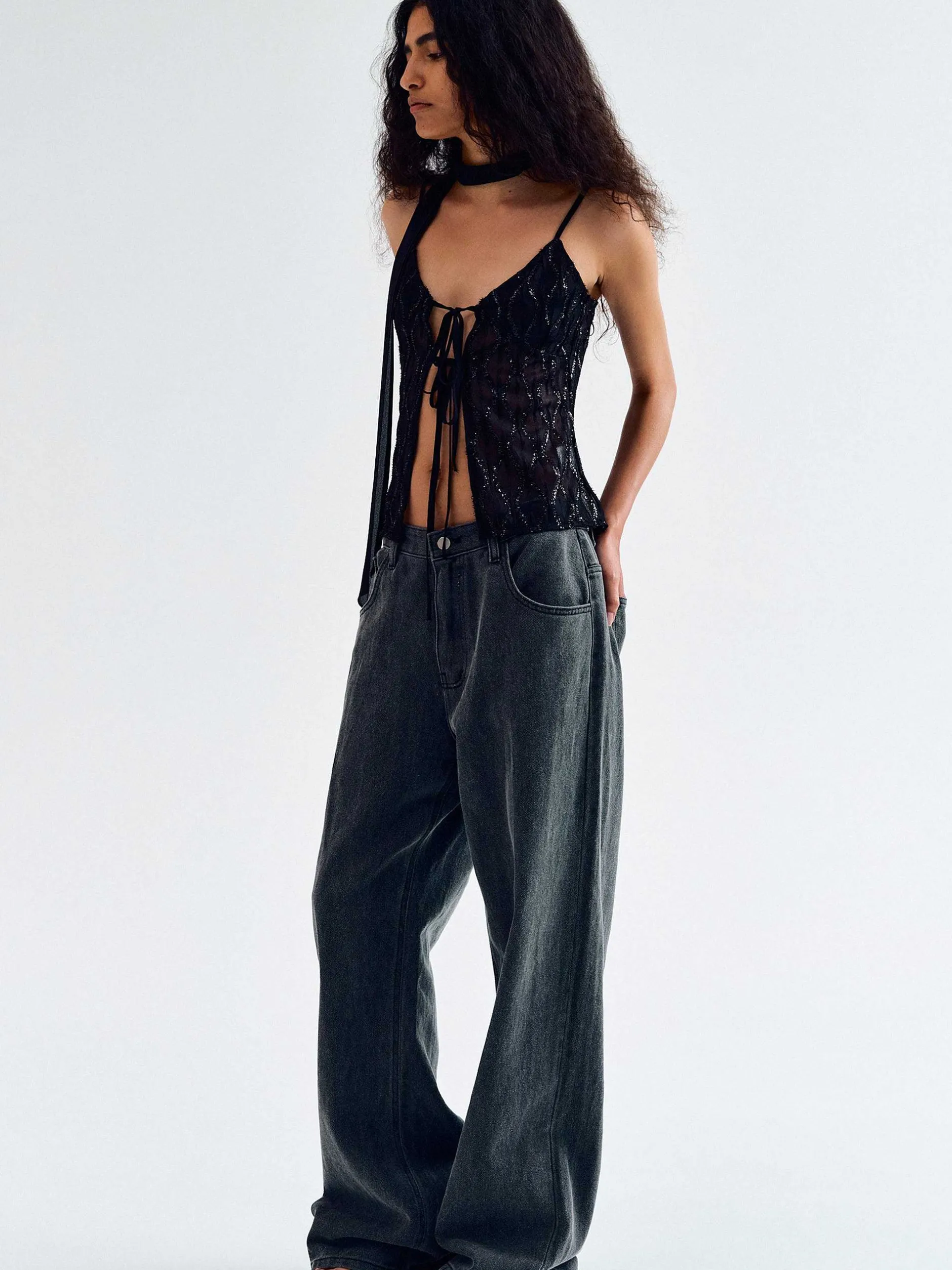 Denim-Source Unknown Boyfriend Pigment Jeans, Sharkskin