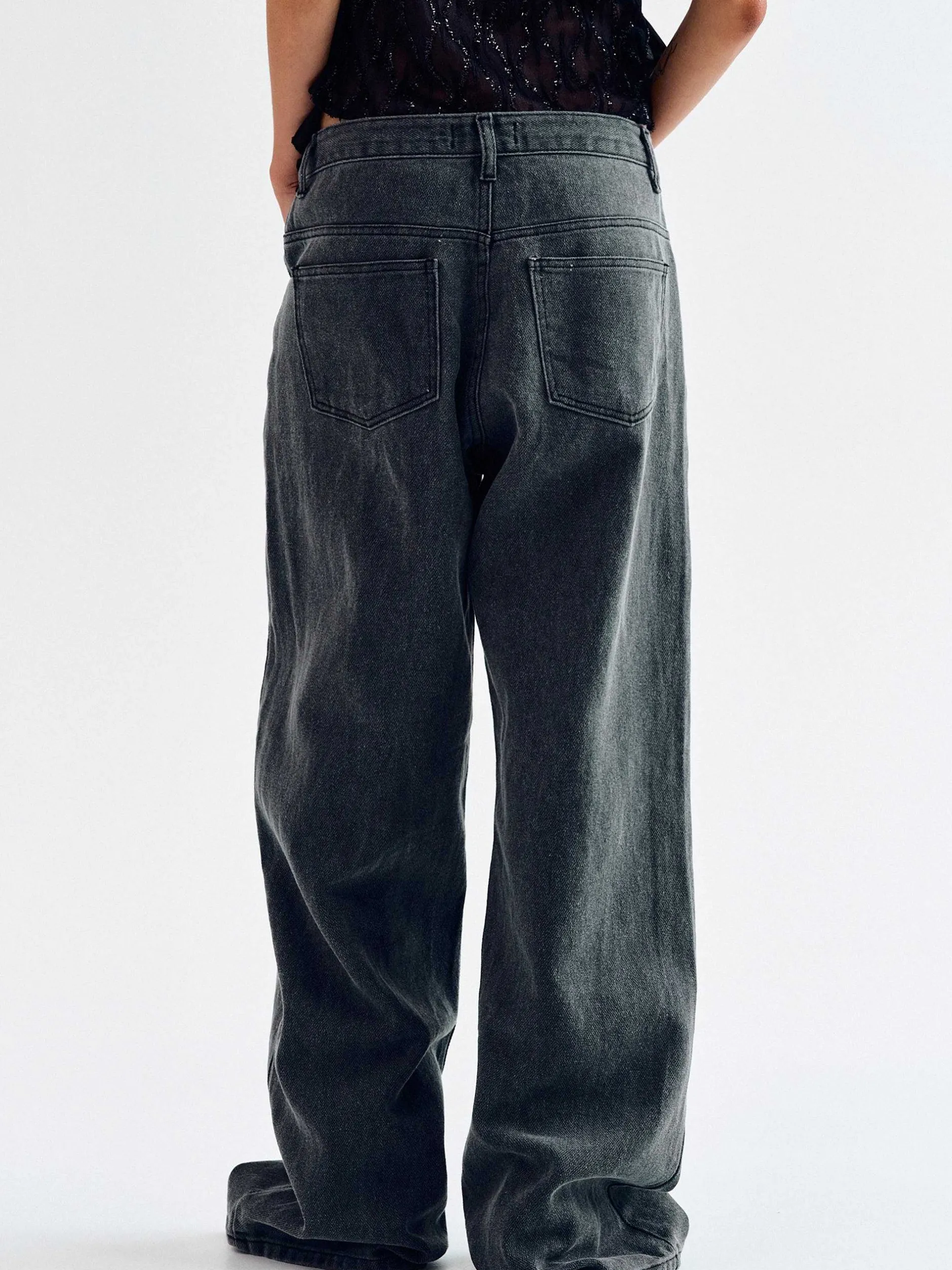 Denim-Source Unknown Boyfriend Pigment Jeans, Sharkskin