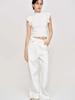 Clothing-Source Unknown Bubble Rib Knit, White