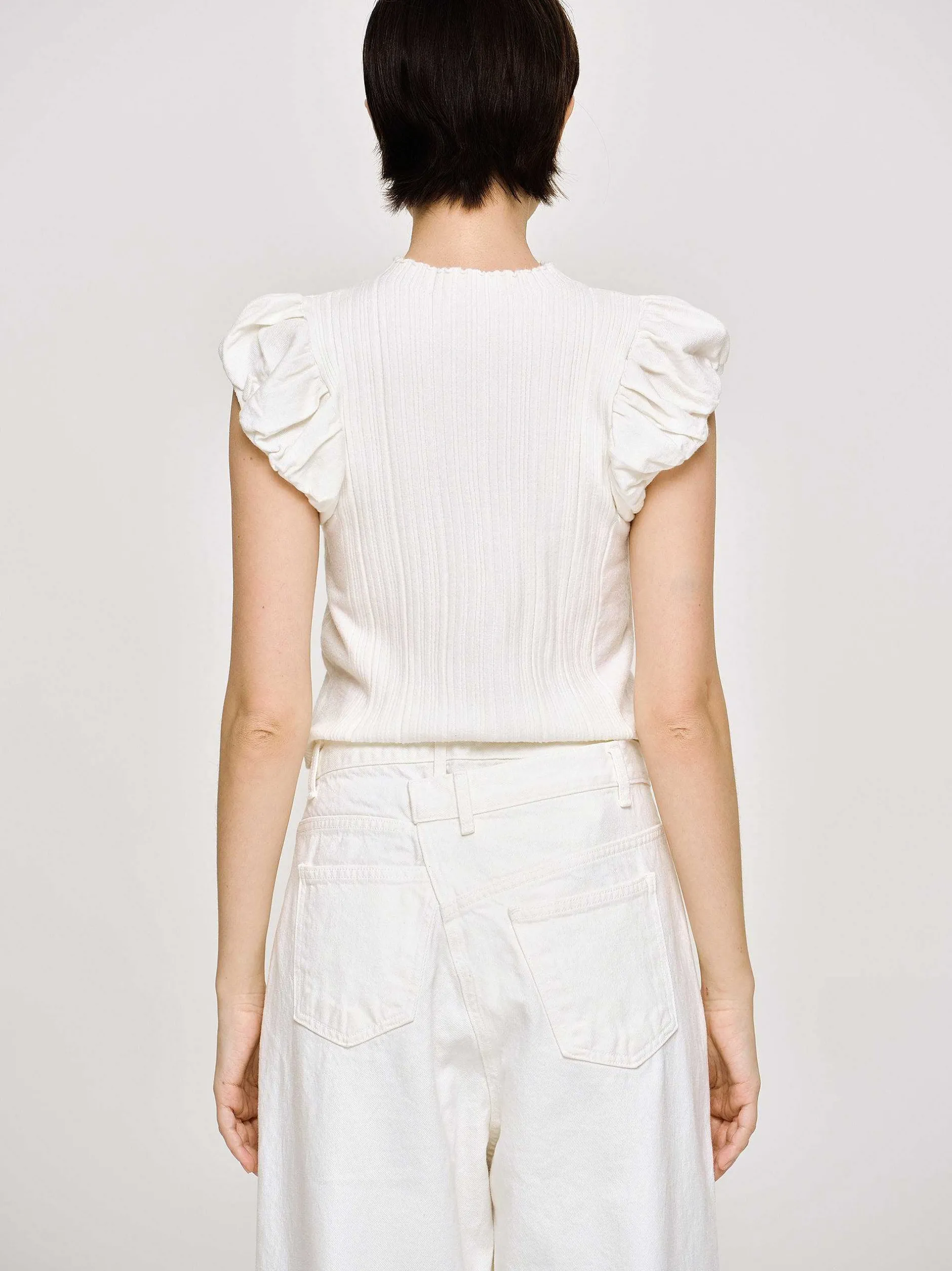 Knitwear-Source Unknown Bubble Rib Knit, White