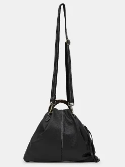 Clothing-Source Unknown Calfskin Triangle Tote, Black