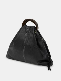 Shoes & Bags-Source Unknown Calfskin Triangle Tote, Black