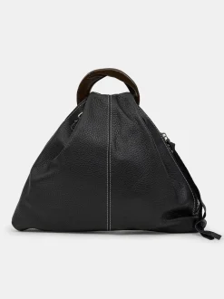 Shoes & Bags-Source Unknown Calfskin Triangle Tote, Black