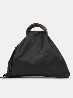 Shoes & Bags-Source Unknown Calfskin Triangle Tote, Black