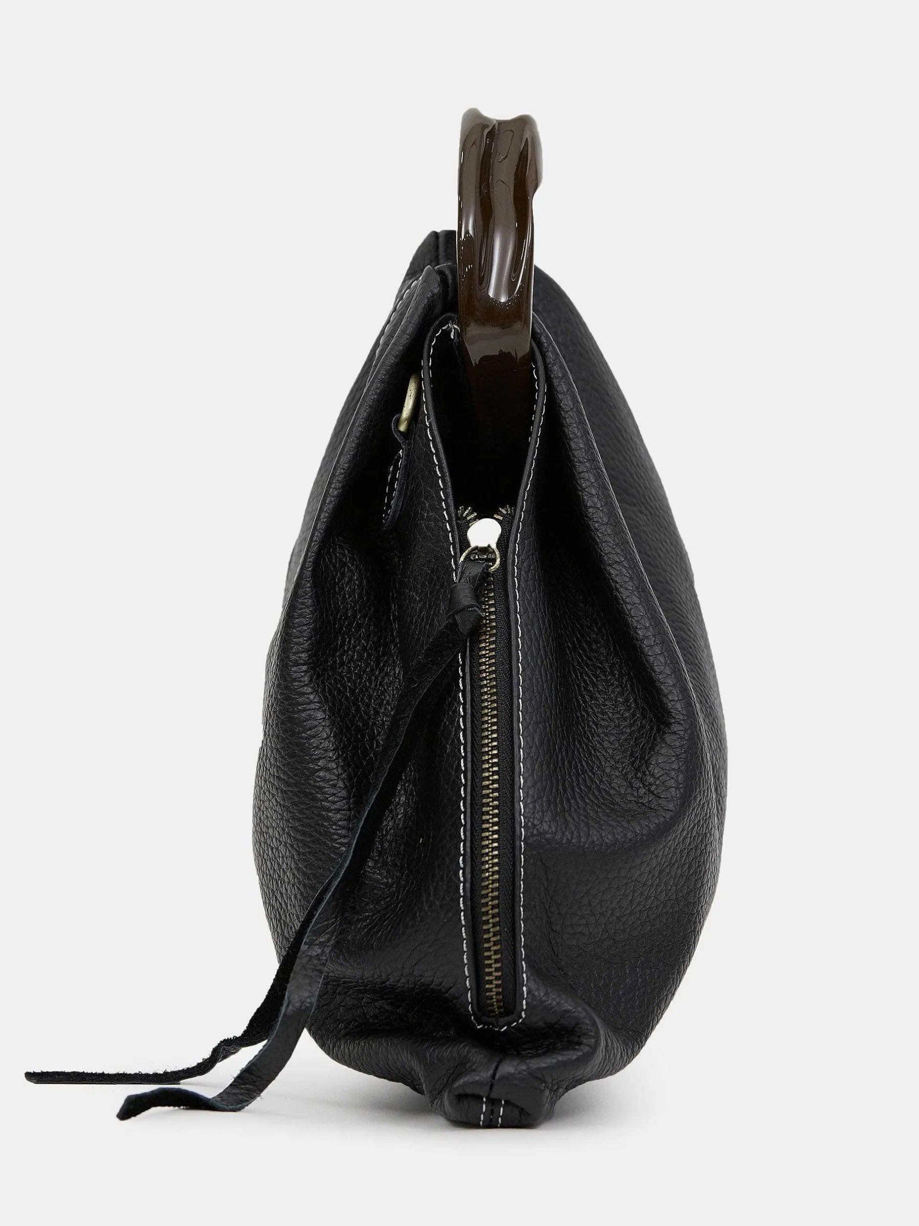 Shoes & Bags-Source Unknown Calfskin Triangle Tote, Black