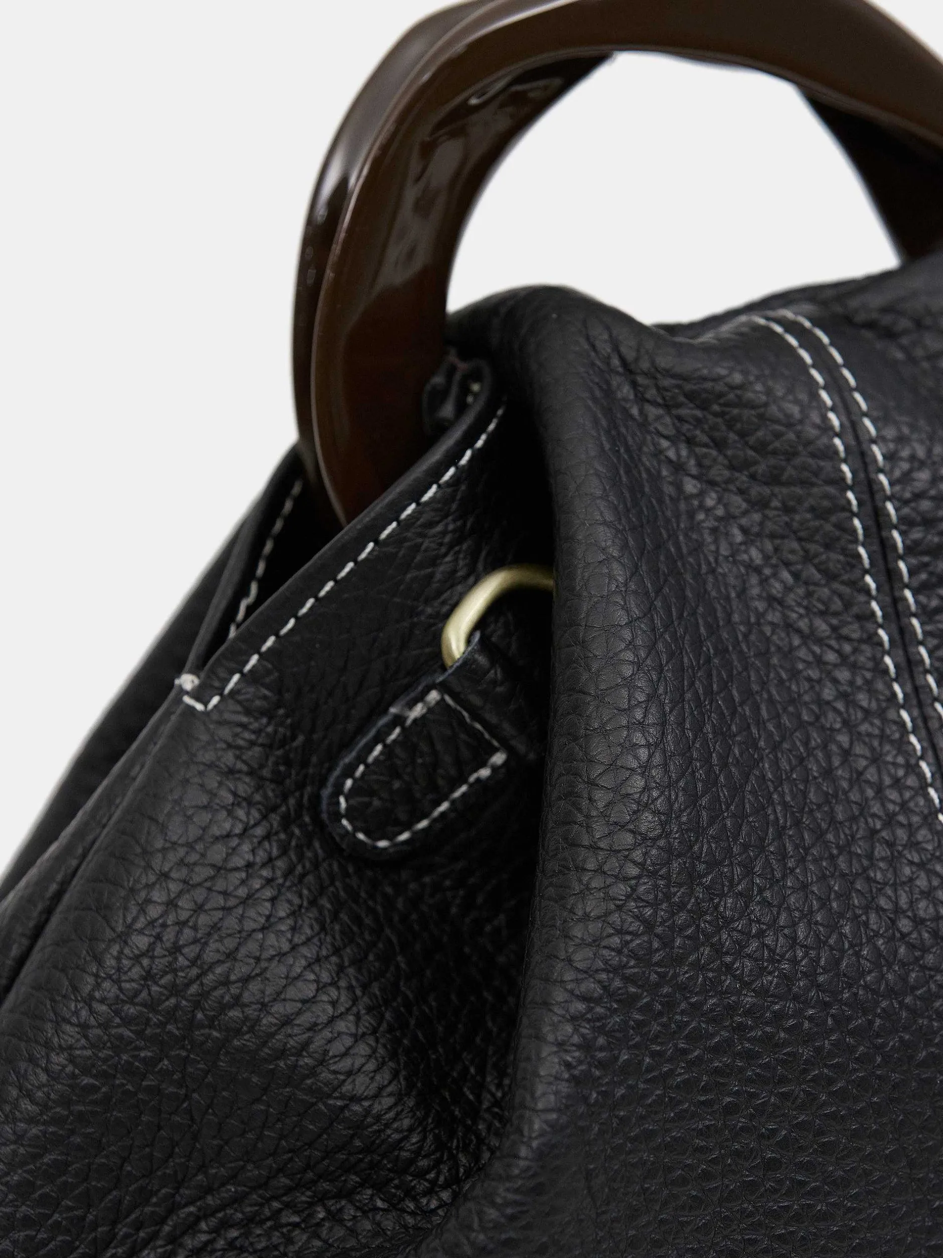 Shoes & Bags-Source Unknown Calfskin Triangle Tote, Black