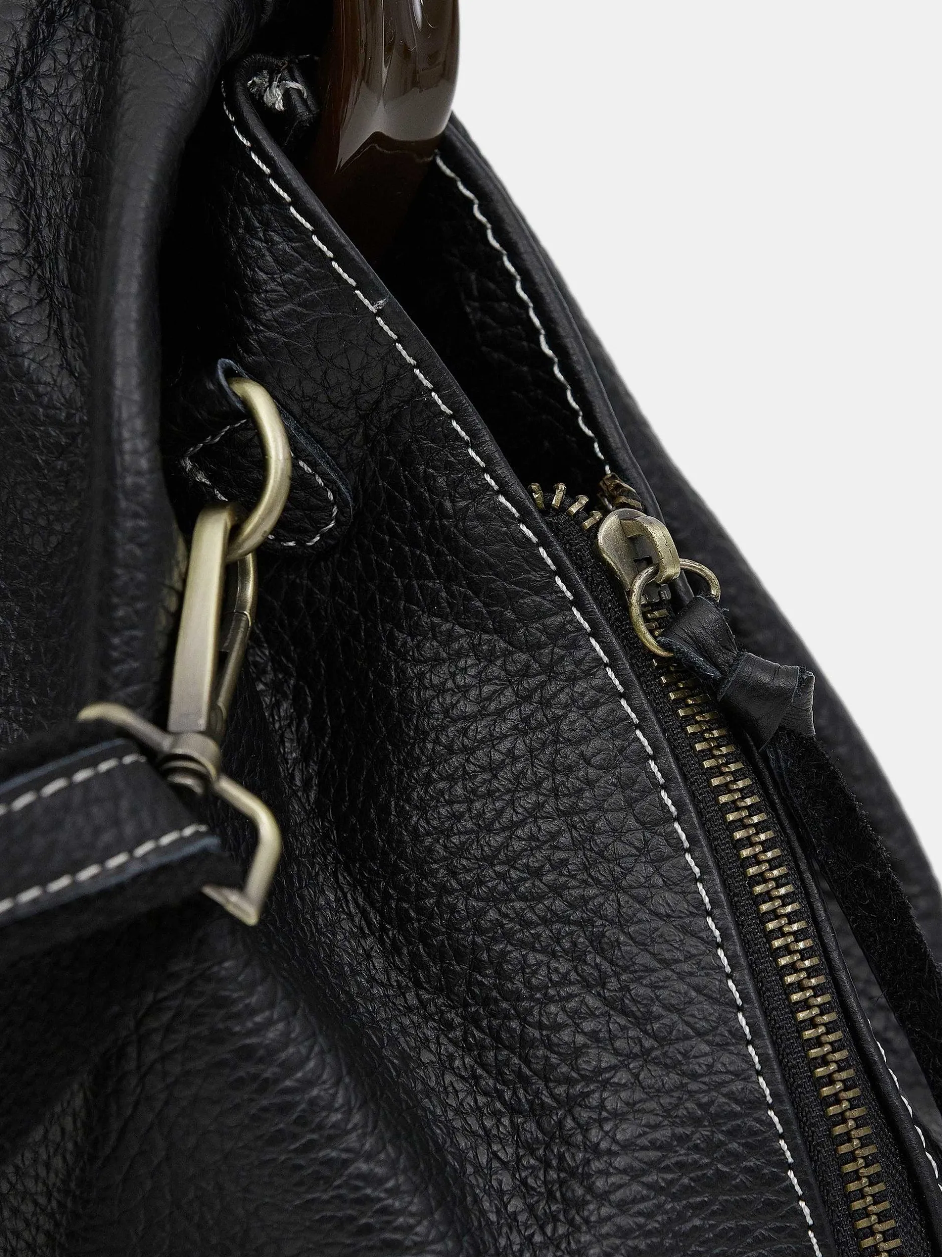 Shoes & Bags-Source Unknown Calfskin Triangle Tote, Black
