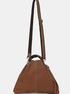 Clothing-Source Unknown Calfskin Triangle Tote, Brunette