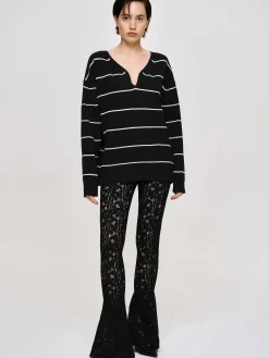 Accessories-Source Unknown Chantilly Lace Pants, Black
