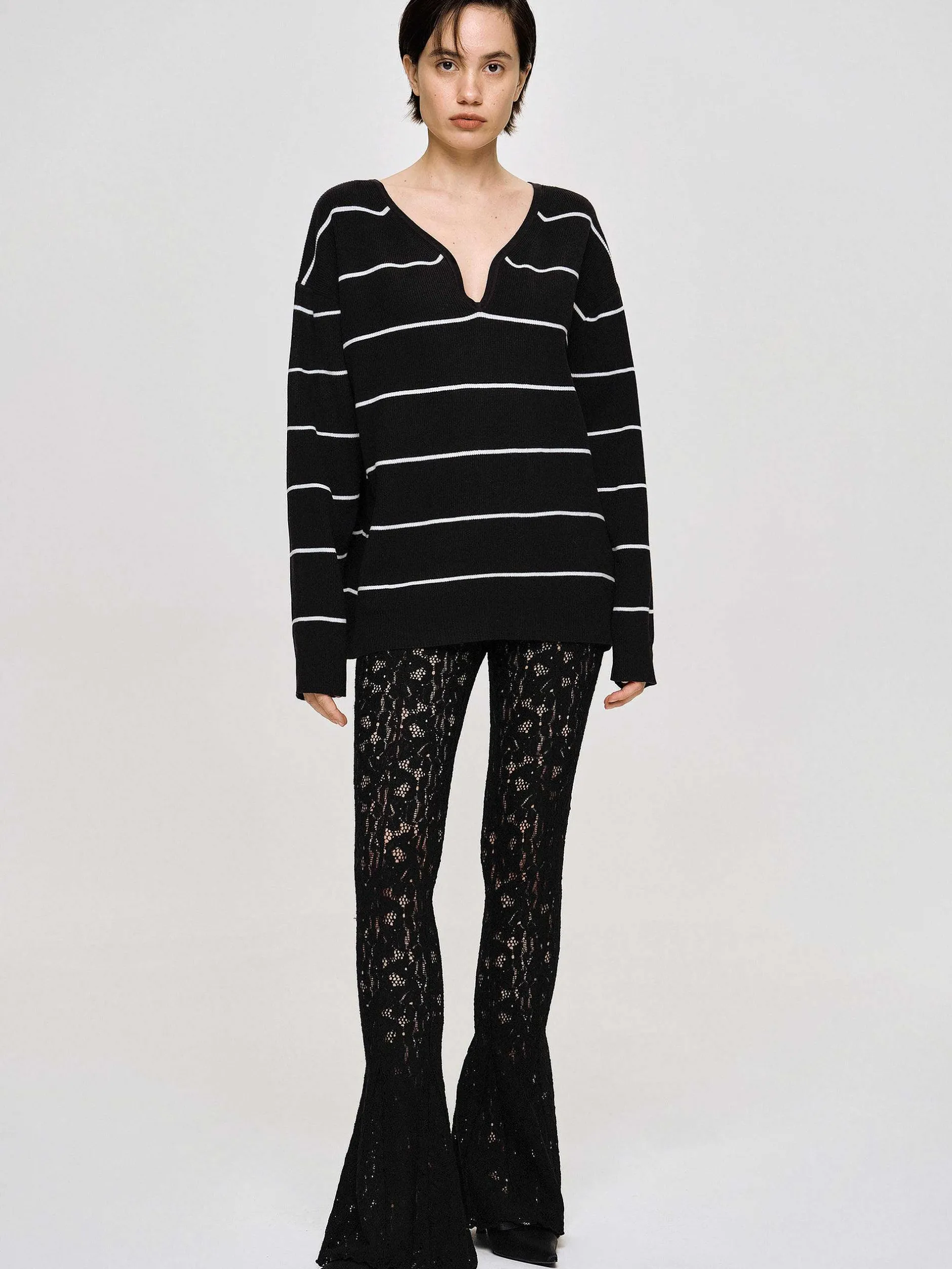 Accessories-Source Unknown Chantilly Lace Pants, Black