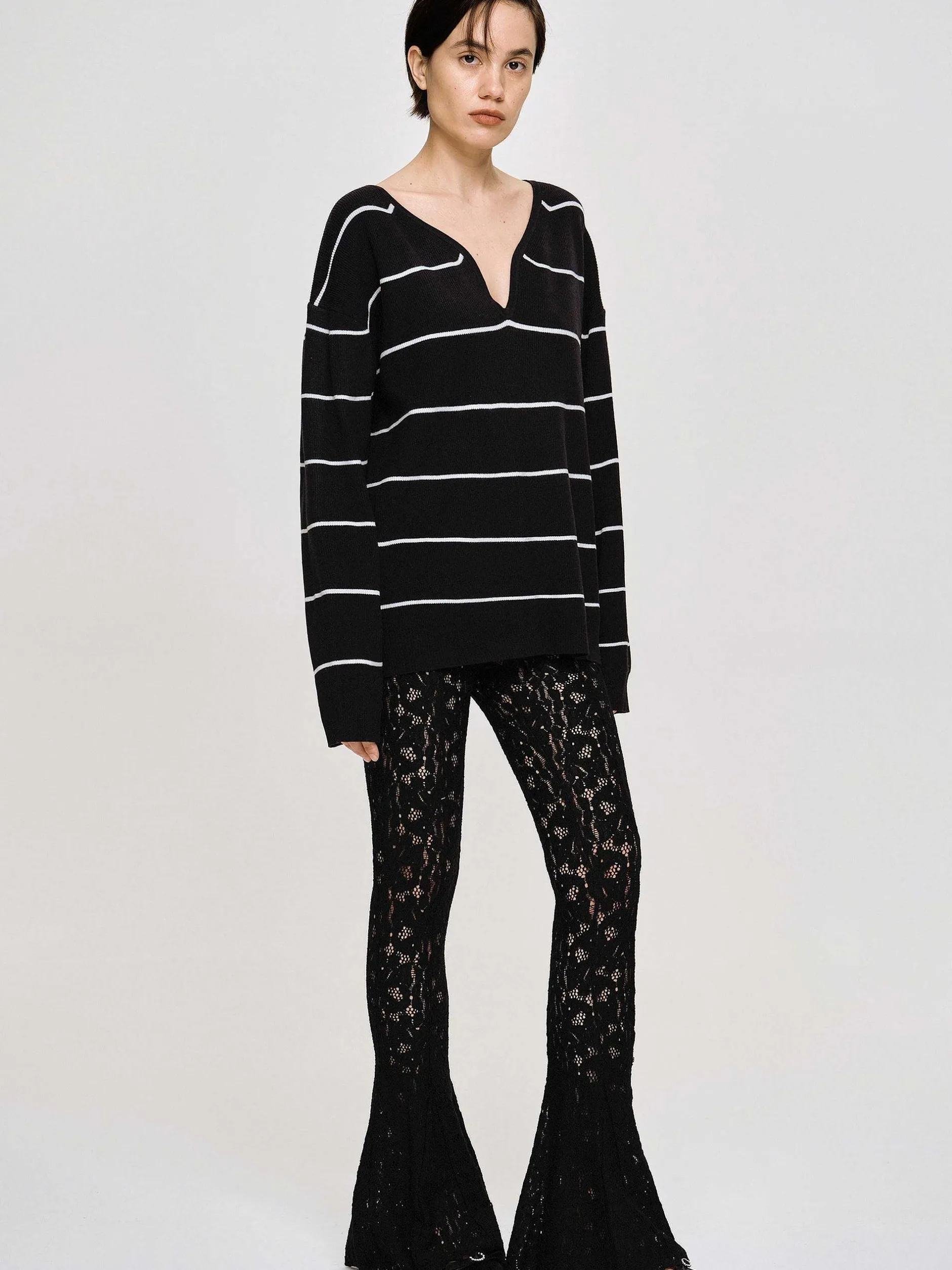 Accessories-Source Unknown Chantilly Lace Pants, Black