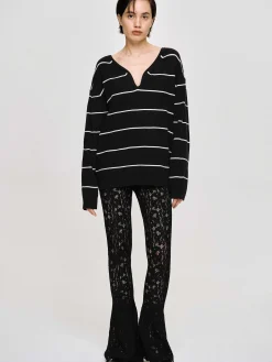 Accessories-Source Unknown Chantilly Lace Pants, Black