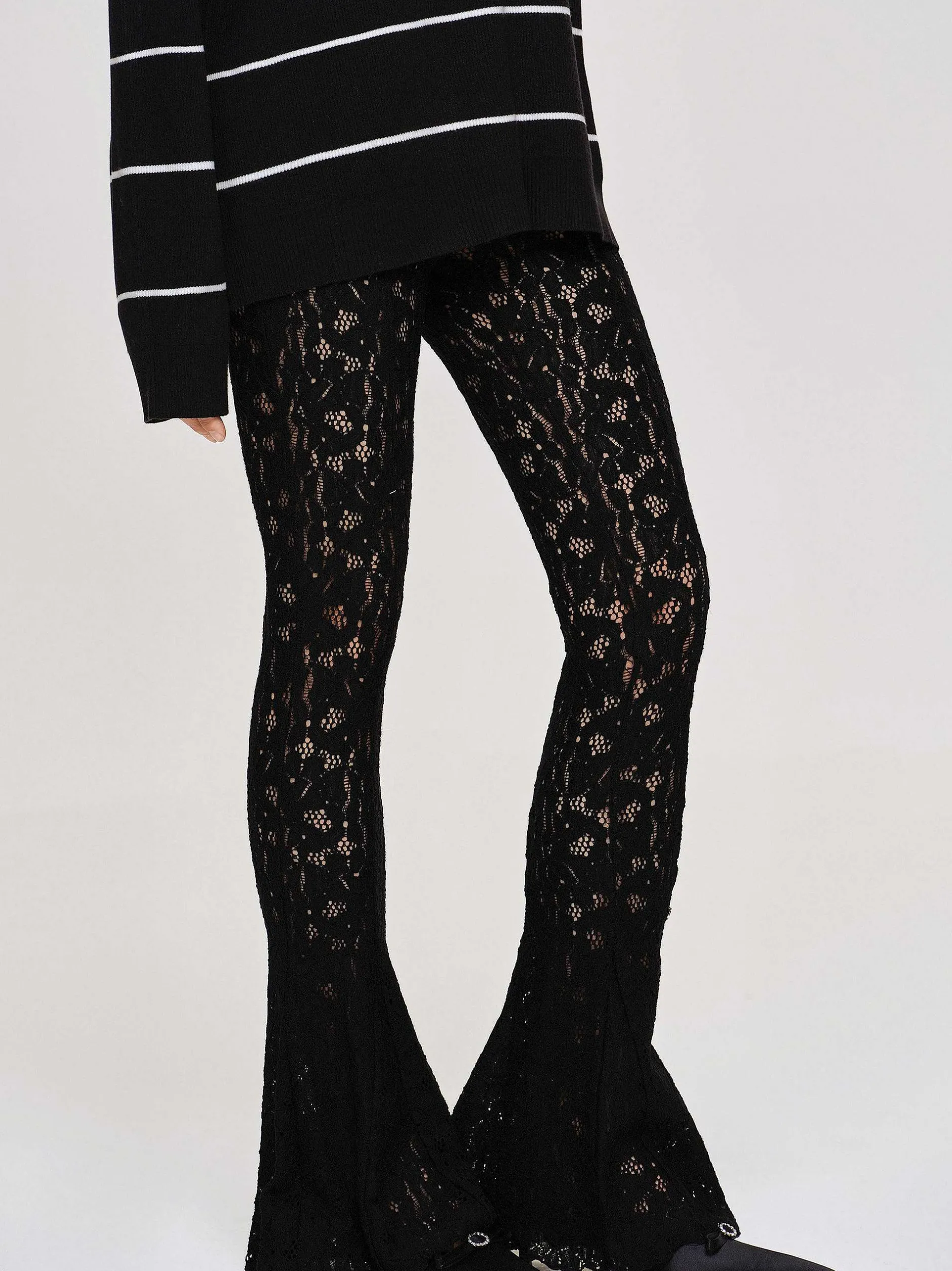 Accessories-Source Unknown Chantilly Lace Pants, Black