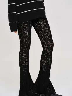 Accessories-Source Unknown Chantilly Lace Pants, Black