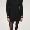 Accessories-Source Unknown Cinched Waist Split Jacket, Black
