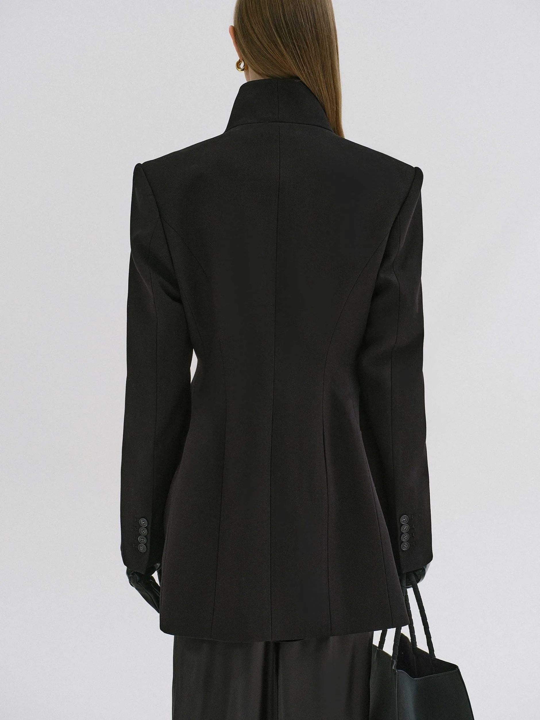 Outerwear-Source Unknown Corrin Wrap Blazer, Black