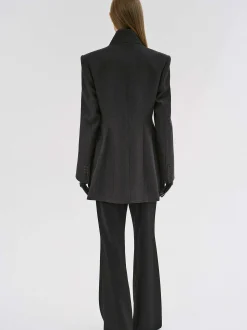 Outerwear-Source Unknown Corrin Wrap Blazer, Charcoal