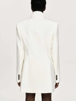 Outerwear-Source Unknown Corrin Wrap Blazer, Cream